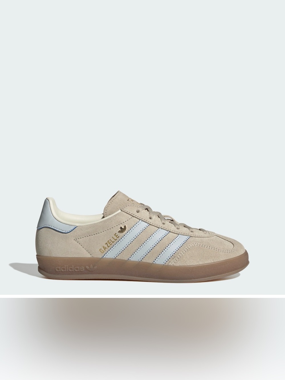 NWT adidas Gazelle Indoor W Wonder Beige Halo Blue Gum JR2432 Size 9.5